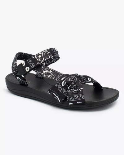 Royalfashion Sandales noires pour femme avec nœud Oyall