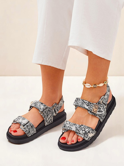 Sandales Royalfashion pour femme avec imprimé Aloé