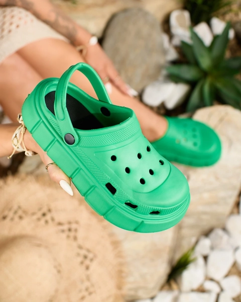 Royalfashion Tongs en caoutchouc pour femme vert foncé Kooranza