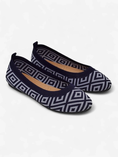 Royalfashion ballerines pour femmes en tissu à imprimé géométrique Métrique