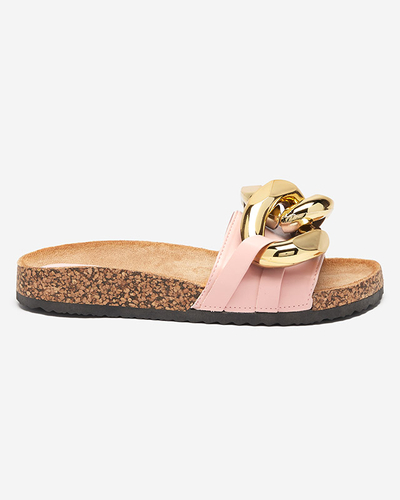 Chaussons roses pour femme avec une décoration Sofig- Footwear