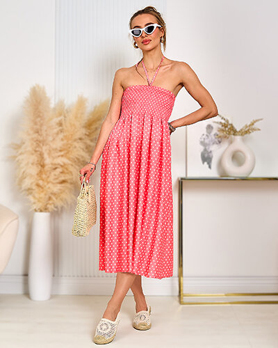 Royalfashion Robe à pois longueur genou pour femme