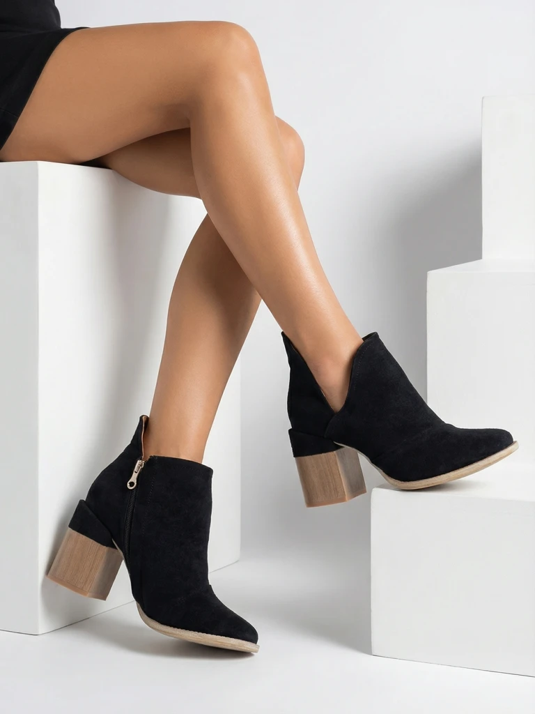 Bottines femme noires avec découpes Cintura - Chaussures