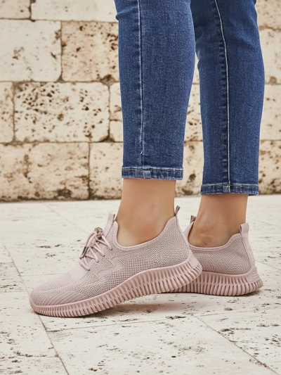Aurelia Rosa - chaussures de sport pour femmes Royalfashion en tissu, roses, talon plat