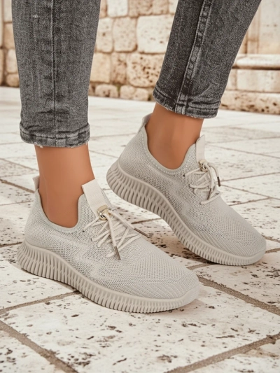 Aurelia Bianca - Baskets blanches pour femmes Royalfashion sur semelle plate
