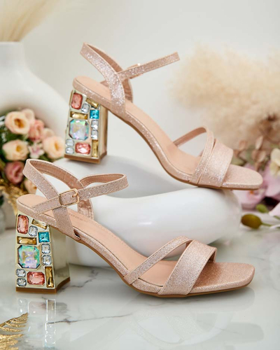 Royalfashion Sandales à talon Solepte strass pour femme