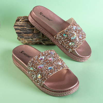 Sandales à plateforme Sailor en or rose pour femmes - Chaussures