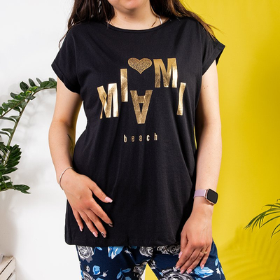 T-shirt femme noir TAILLE PLUS - Vêtements