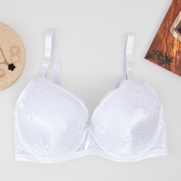 Soutien-gorge blanc avec dentelle décorative - Sous-vêtements