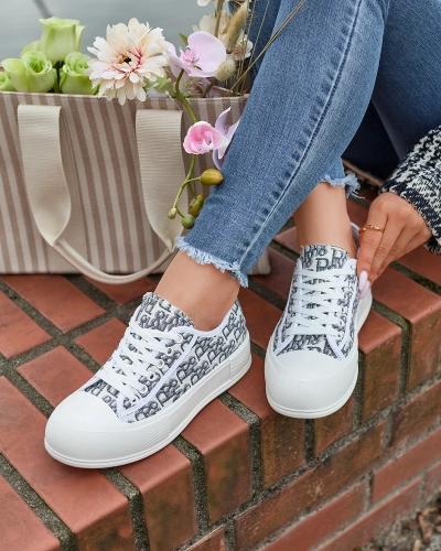 Baskets pour femmes à motifs sur la plate-forme en blanc Berika - Footwear