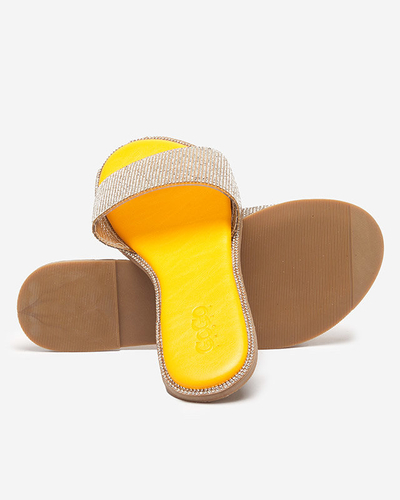 OUTLET Tongs jaunes pour femme avec zircons Verina - Footwear