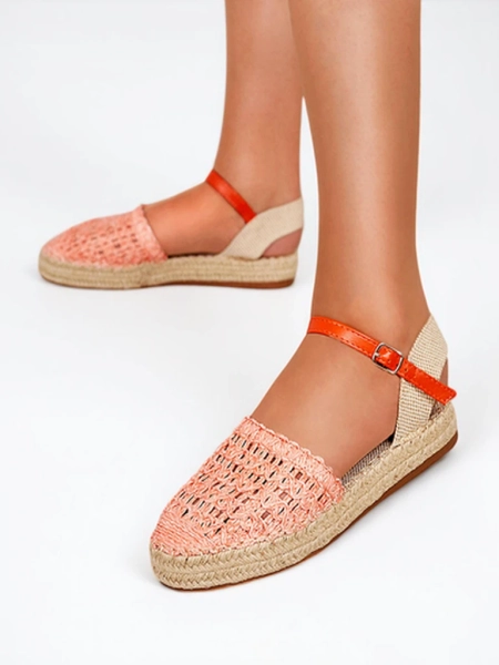 Espadrilles femme orange avec ajouré Triumf - Footwear