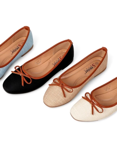 Royalfashion Ballerines pour femmes avec paillettes et un nœud Aramie