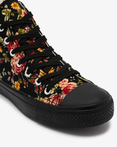 Royalfashion Baskets hautes noires à imprimé floral pour femme Fahenna