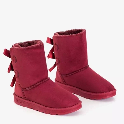 OUTLET Snow boots femme bordeaux à nœuds Pierina - Chaussures