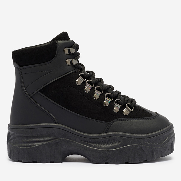 OUTLET Bottes à lacets noires pour femmes a'la boots Memry- Footwear