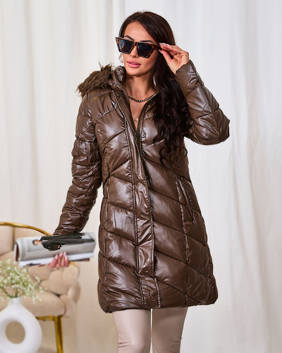 Royalfashion Veste marron foncé pour femme