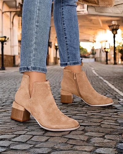 Bottes pour femmes marron clair avec découpes Geransa - Footwear