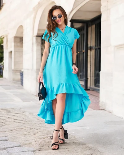 Robe midi Royalfashion pour femmes avec un ourlet asymétrique
