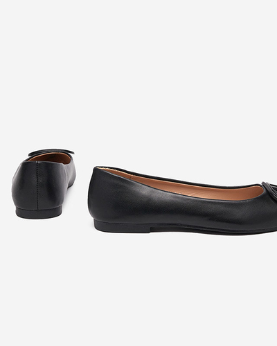 Ballerines pointues noires pour femme avec ornement sur le bout Manico - Footwear
