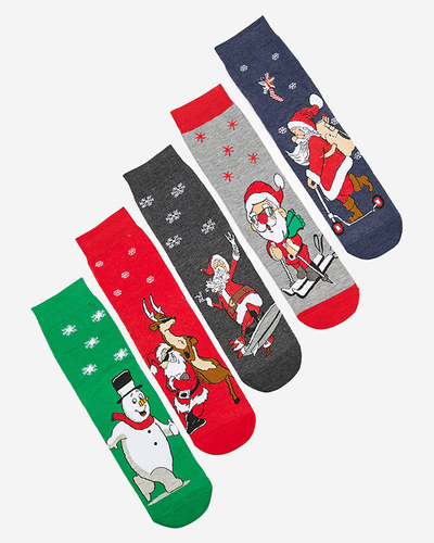 Chaussettes longues de Noël pour hommes 5 / paquet - Sous-vêtements