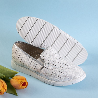 Baskets à enfiler blanches ajourées pour enfants avec une finition Kapilo brillante - Footwear