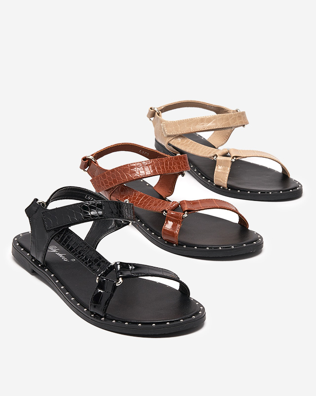 OUTLET Sandales laquées noires pour femme Sasjo- Footwear