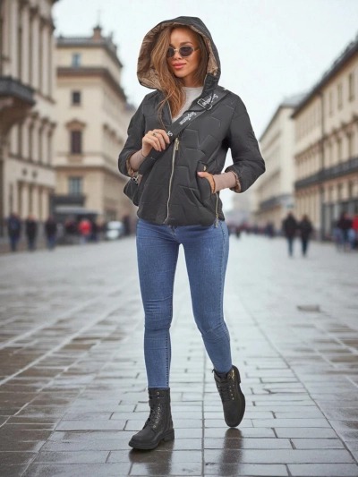 Veste matelassée pour femmes avec capuche et poignets élastiqués Silent Ridge