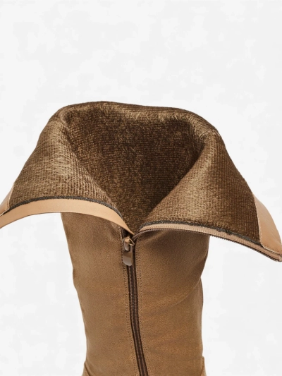 Bottes hautes pour femmes en daim écologique à talon bloc Ernala