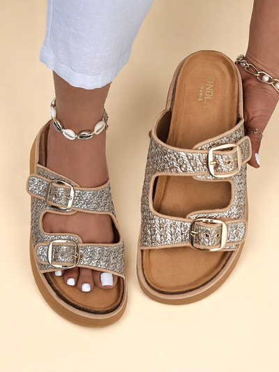 Royalfashion Mules à plateforme pour femmes Nora Woven