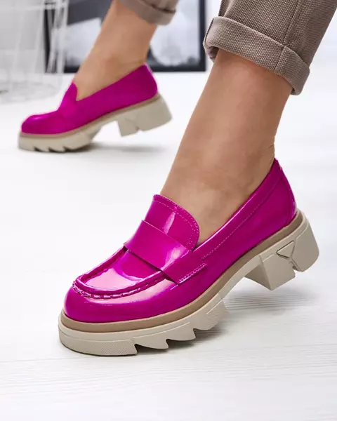 Royalfashion Mocassins fuchsia laqués pour femme Gelopa