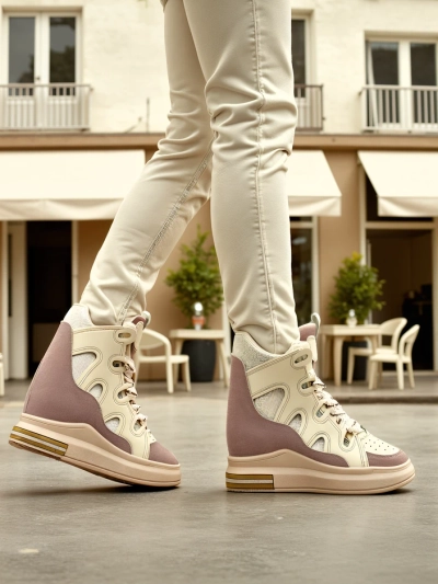 Royalfashion Baskets hautes pour femmes avec un talon caché Oblaffi