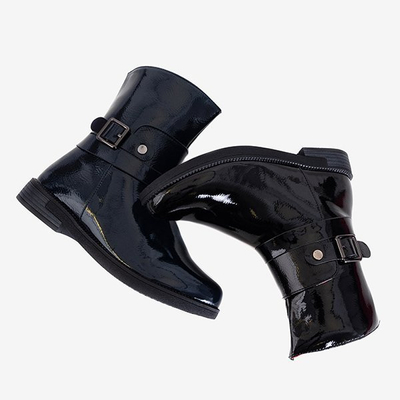 Bottes enfants laquées noires Miusu - Chaussures