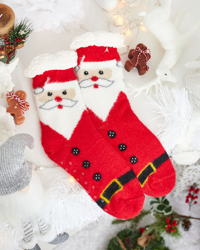 Royalfashion Chaussettes chaudes de Noël pour femmes avec Père Noël