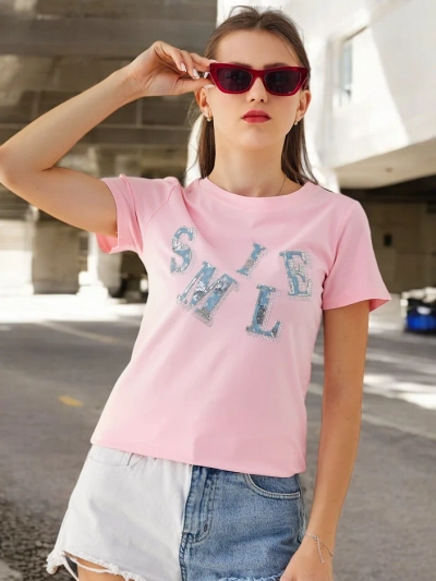 Blouse en coton pour femmes Royalfashion avec l'inscription