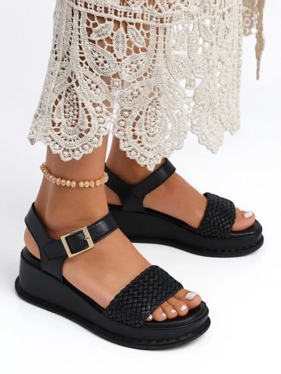 Sandales compensées Royalfashion pour femmes avec bride tressée Fiolle