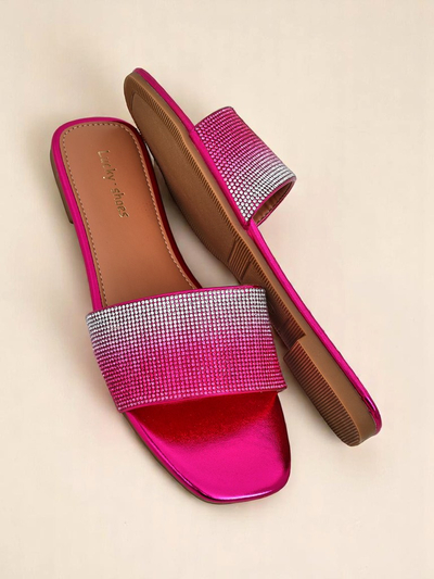 Royalfashion Sandales pour femmes ShinyGlow avec zircons