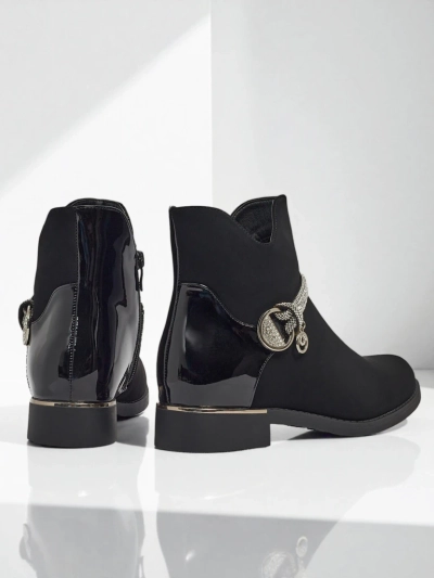 Bottines en cuir écologique mat et verni Marvella