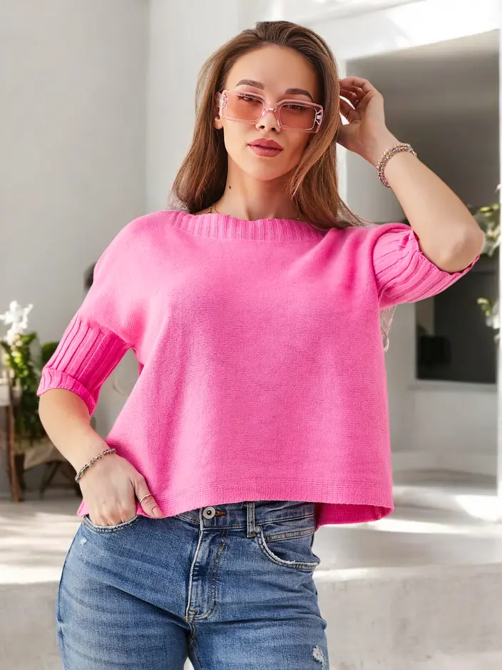 Pull en viscose Royalfashion pour femmes à manches courtes