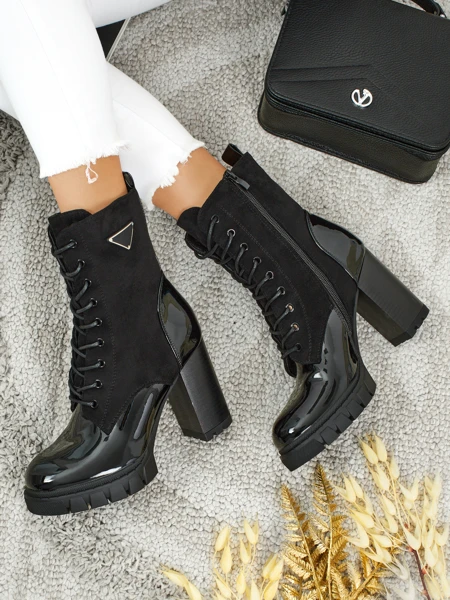 Bottines femme en éco-daim à talons épais Event Bramble