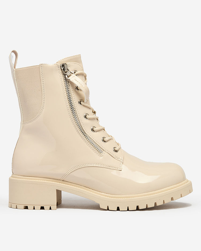 Royalfashion Bottes Seddaga en cuir écologique beige pour femmes
