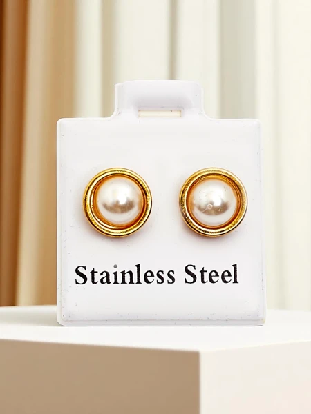 Royalfashion Boucles d’oreilles créoles pour femme avec perles