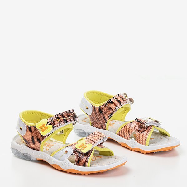 Sandales enfant Jamie orange et jaune - Chaussures