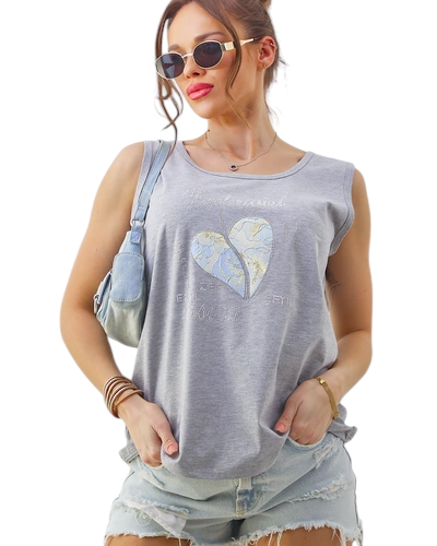 Débardeur en coton pour femmes Royalfashion avec un cœur