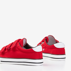 Baskets femme velcro rouges Lozari - Footwear