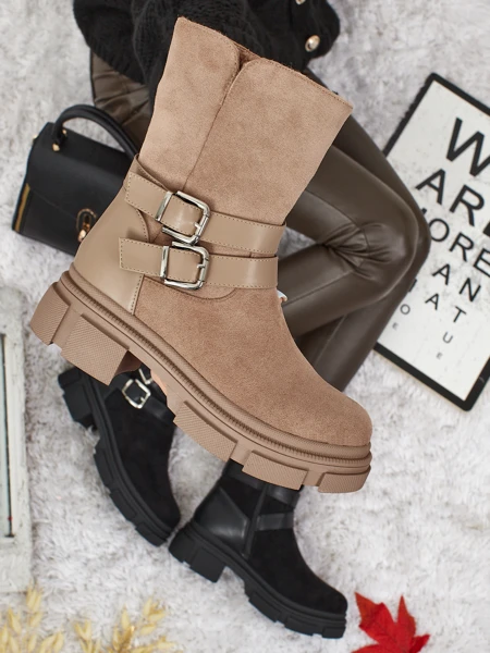 Bottines hautes pour femmes en éco-daim Callire