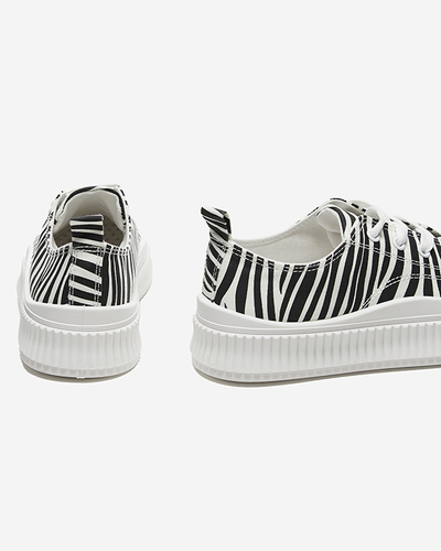 OUTLET Chaussures de sport femme blanches et noires, baskets Amrica- Shoes