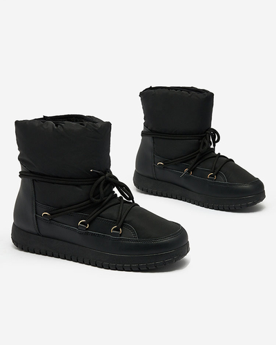 Royalfashion Bottes de neige à enfiler pour femme de couleur noire Iredas