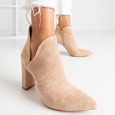 Bottines femme marron clair sur un montant supérieur avec une coupe Fimoli - Footwear