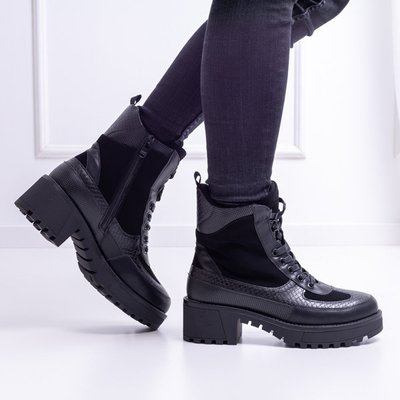 Bottes noires élégantes avec embossage Rioko - Chaussures